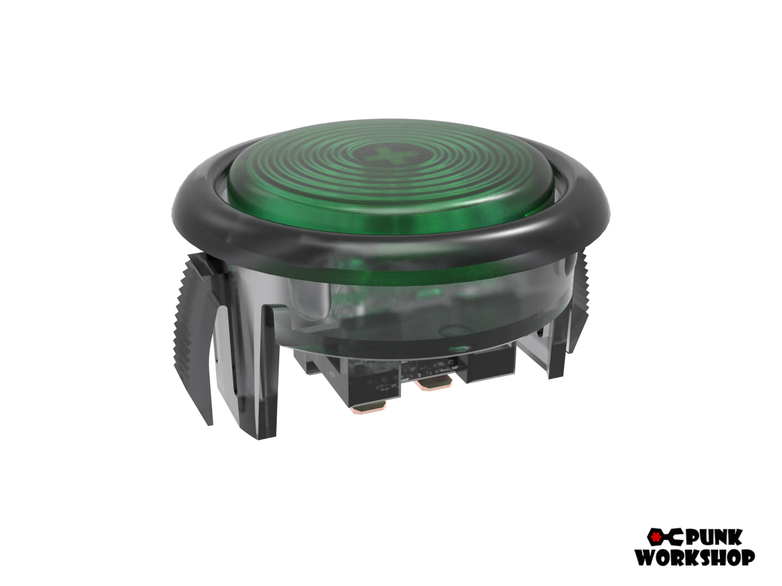 green cap and a black base on a v1 button 30mm