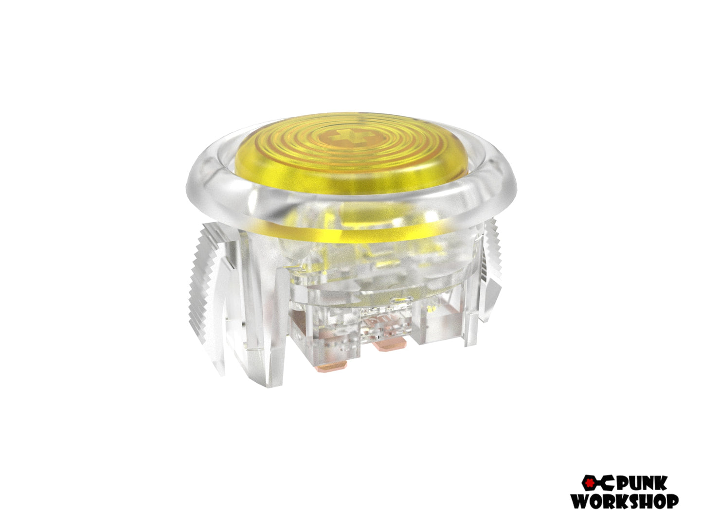 yellow cap, white base on a v2 button 25mm