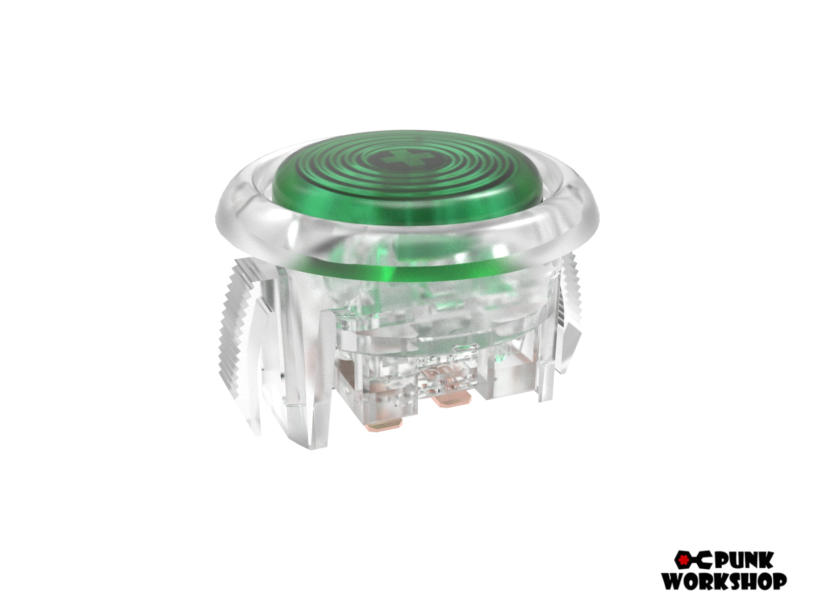 green cap, white base on a v1 button 25mm