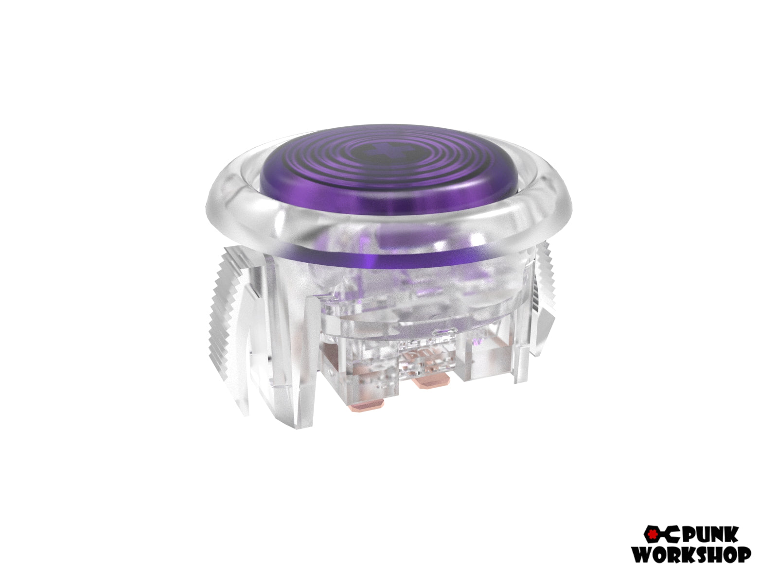 purple cap, white base on a v1 button 25mm