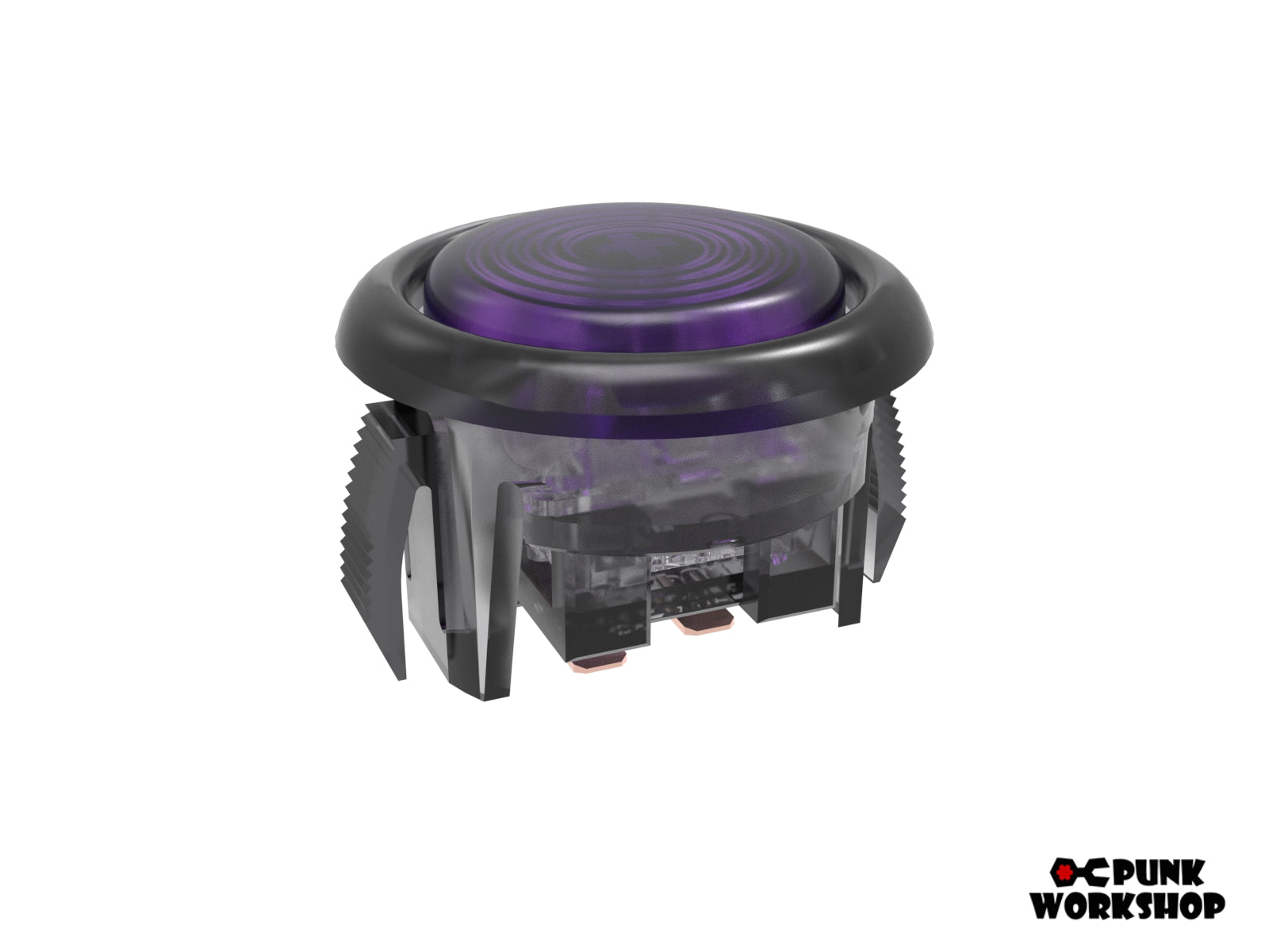 purple cap, black base on a v2 button 25mm