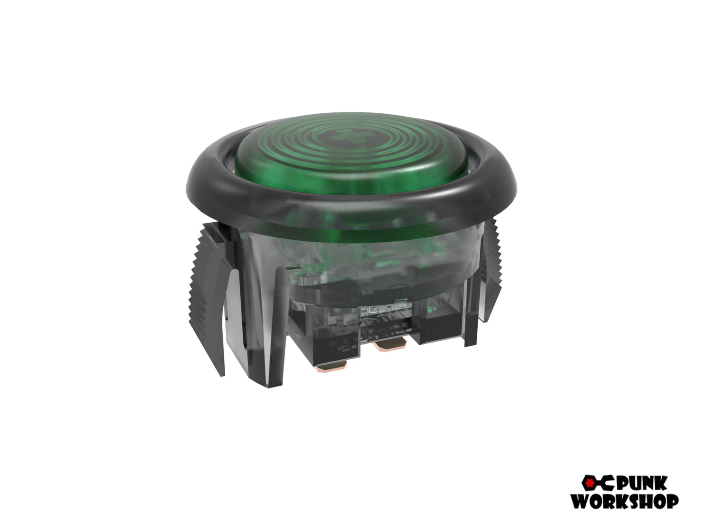 green cap, black base on a v2 button 25mm